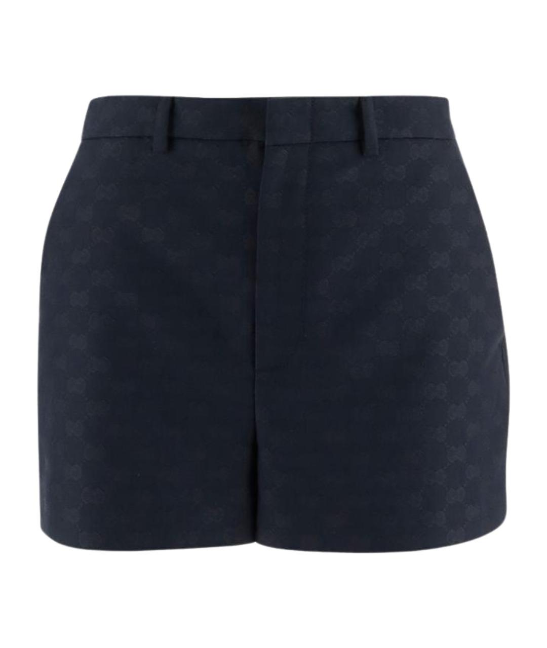GUCCI Темно-синие полиэстеровые шорты, фото 1