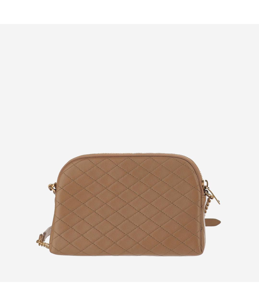 SAINT LAURENT Бежевая кожаная сумка через плечо, фото 3