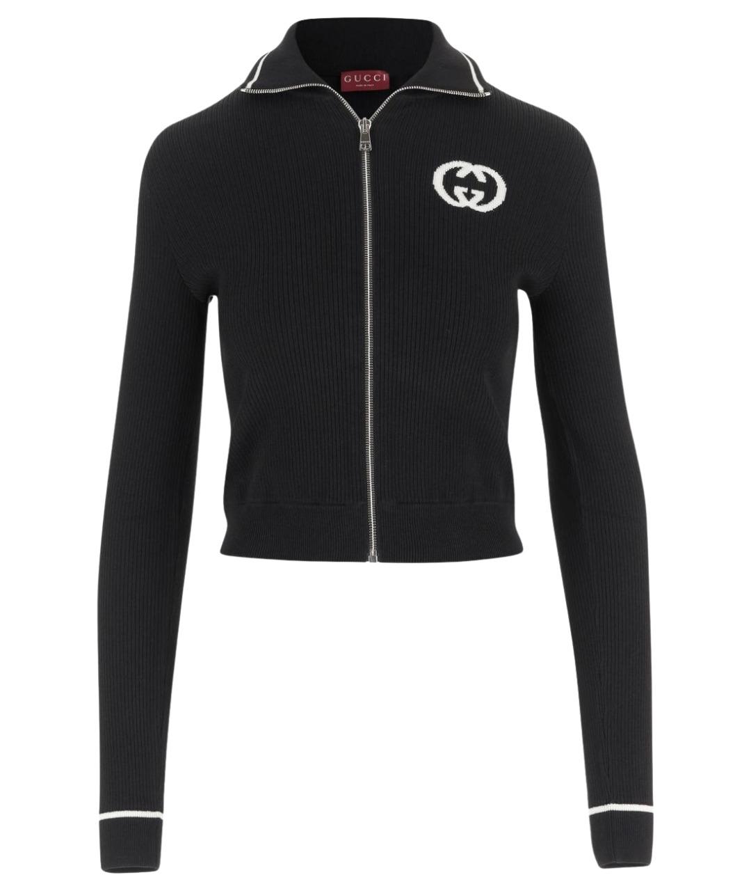 GUCCI Черный вискозный кардиган, фото 1