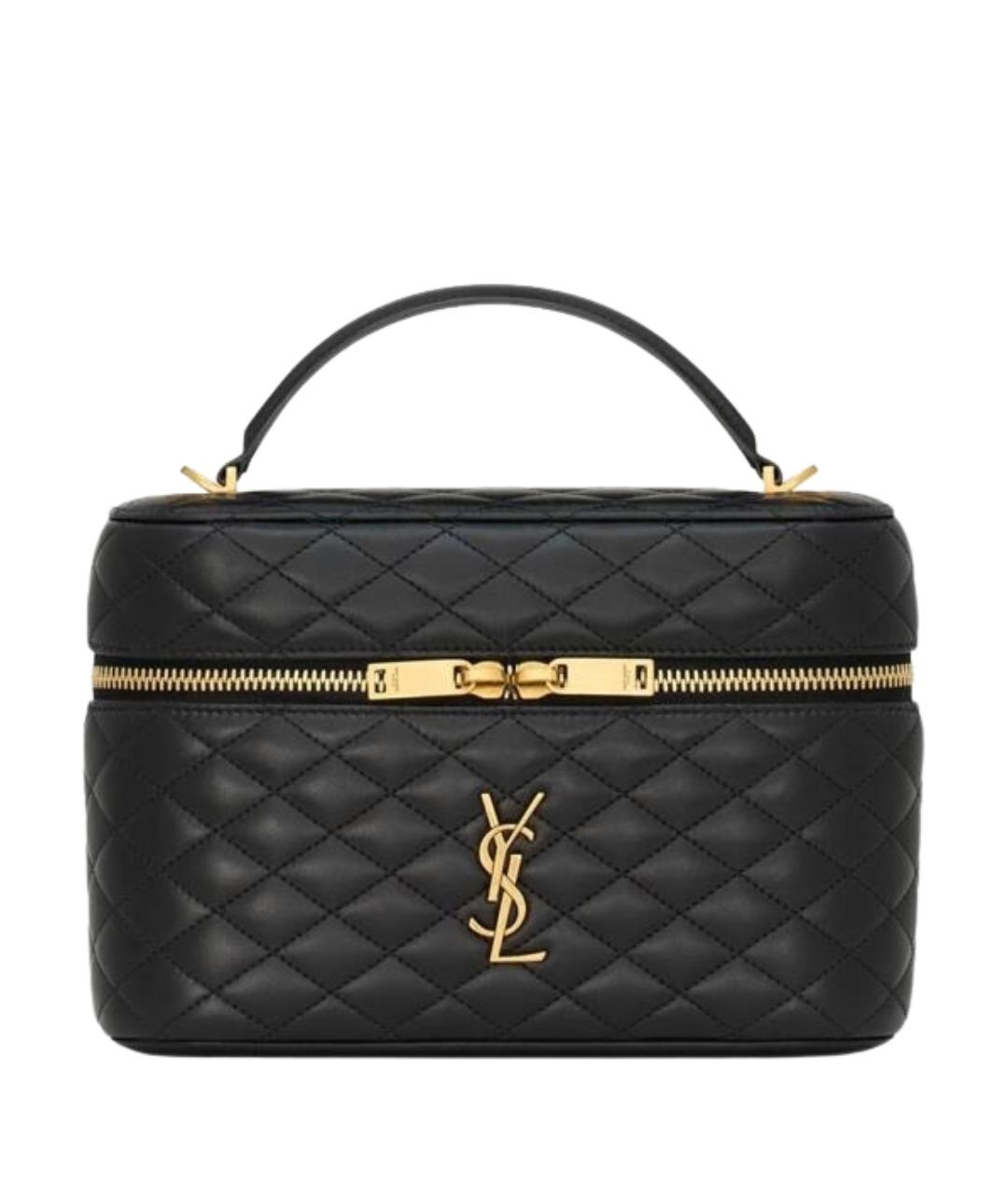 SAINT LAURENT Черная кожаная сумка через плечо, фото 1