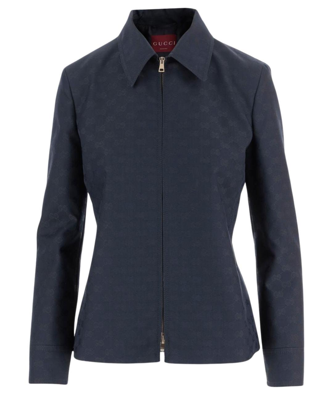 GUCCI Синяя полиэстеровая куртка, фото 1