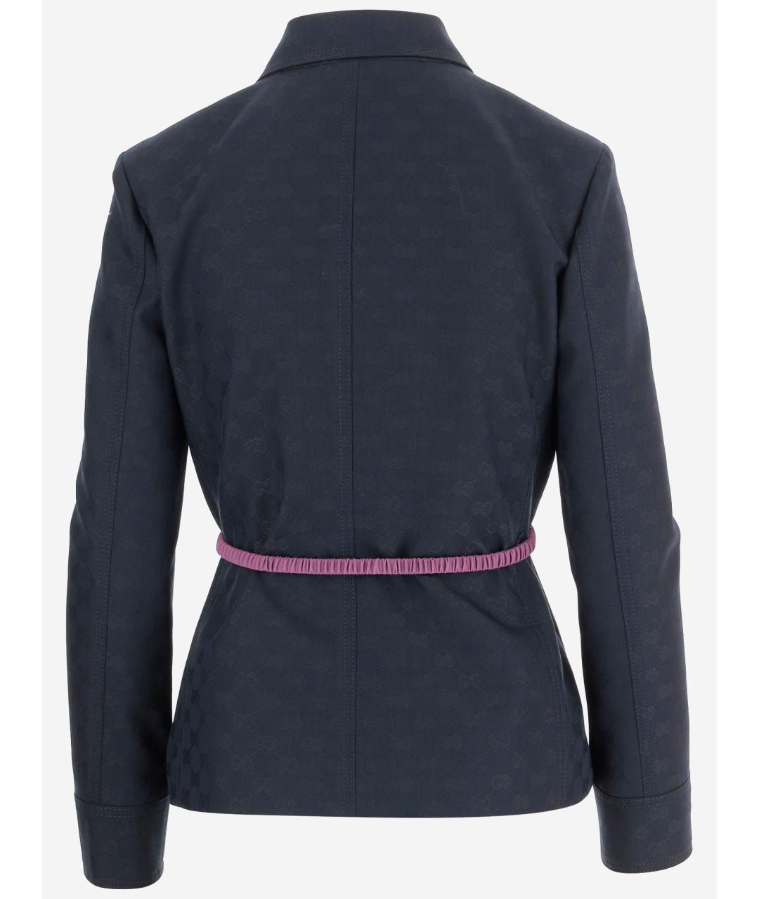 GUCCI Синяя полиэстеровая куртка, фото 3