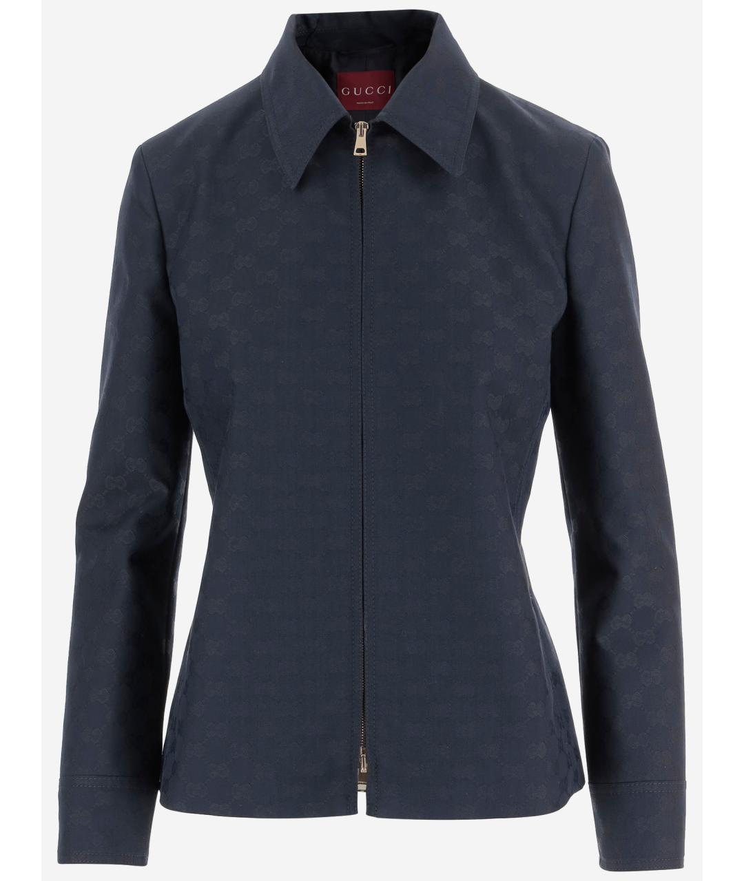 GUCCI Синяя полиэстеровая куртка, фото 5