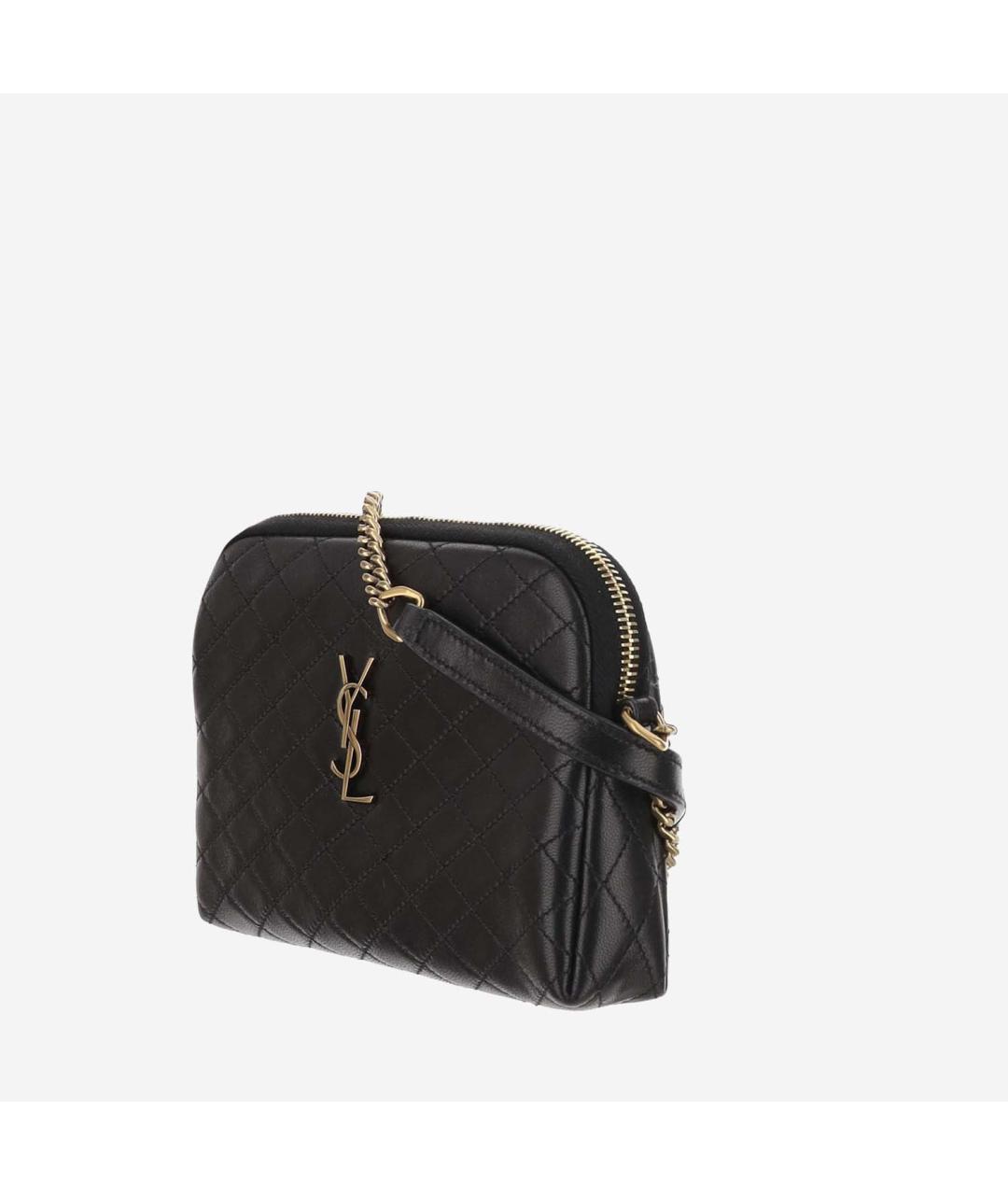 SAINT LAURENT Черная кожаная сумка через плечо, фото 2