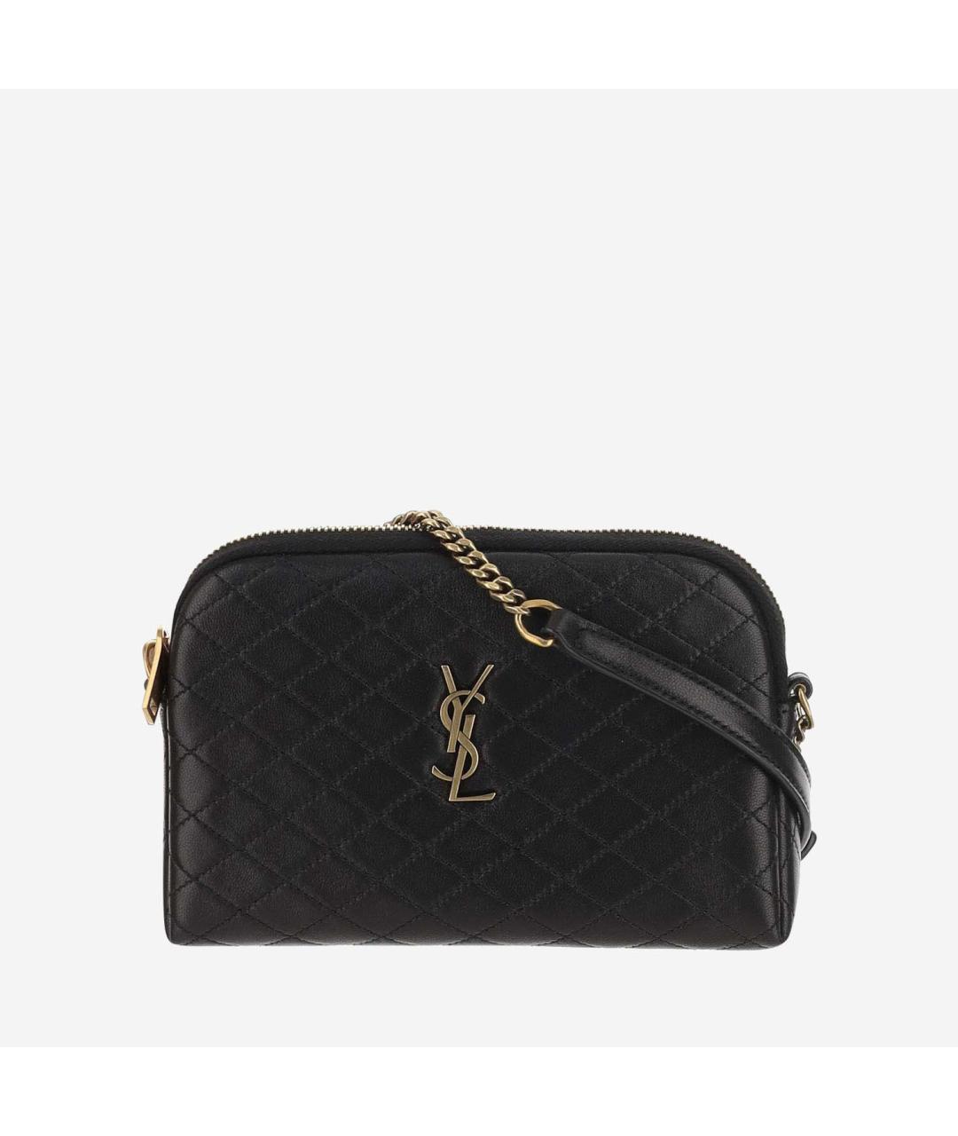 SAINT LAURENT Черная кожаная сумка через плечо, фото 5