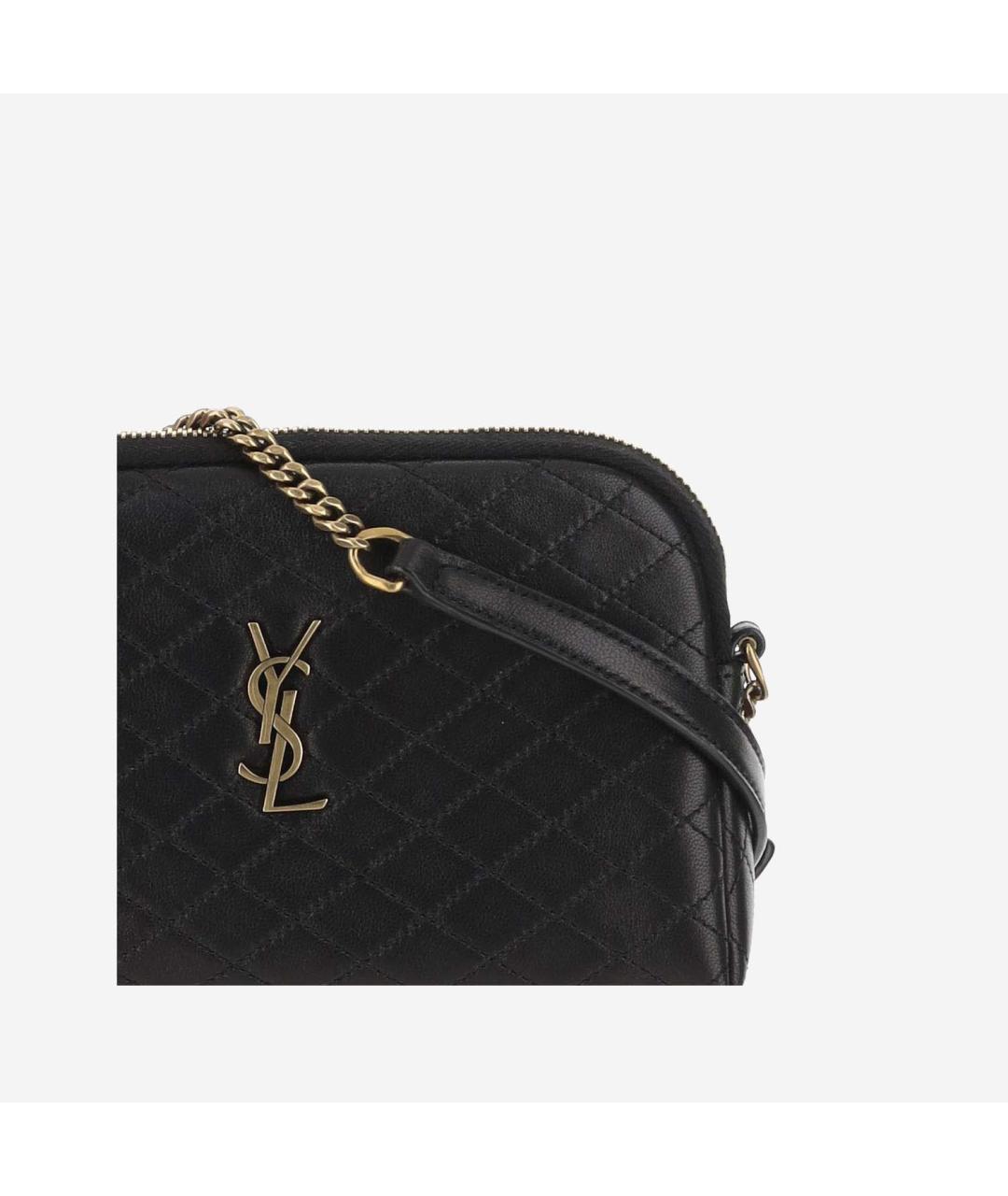 SAINT LAURENT Черная кожаная сумка через плечо, фото 4