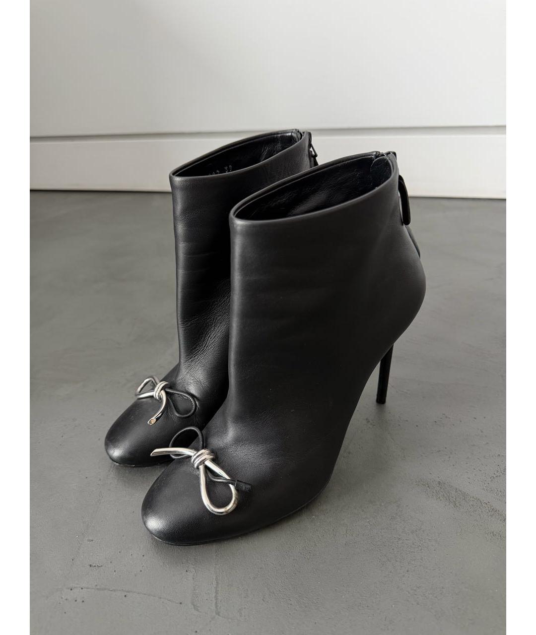 BALENCIAGA Черные кожаные ботильоны, фото 8