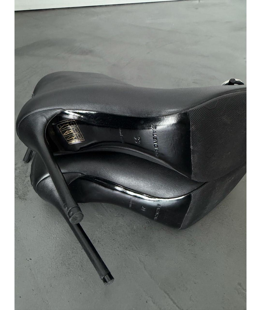 BALENCIAGA Черные кожаные ботильоны, фото 6