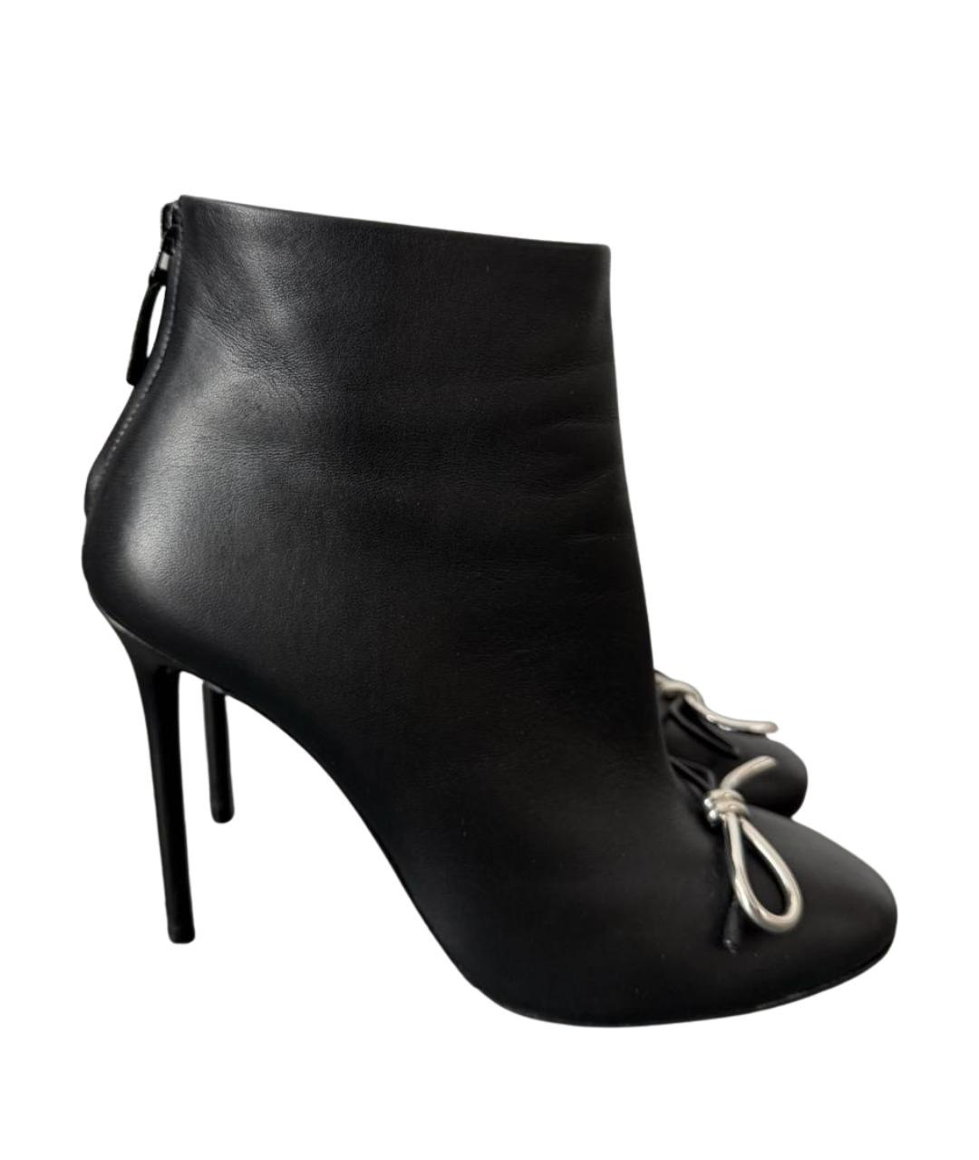 BALENCIAGA Черные кожаные ботильоны, фото 1