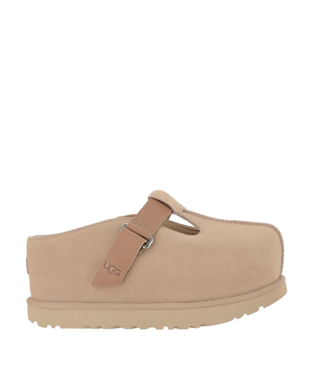 UGG AUSTRALIA Бежевые замшевые сабо, фото 1