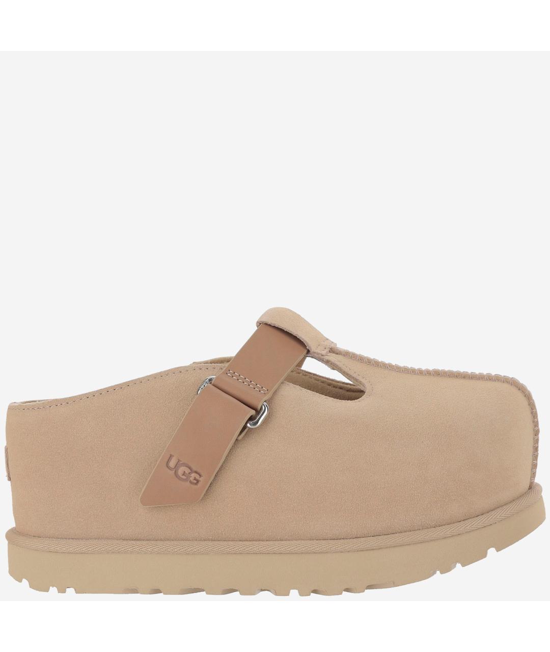 UGG AUSTRALIA Бежевые замшевые сабо, фото 5