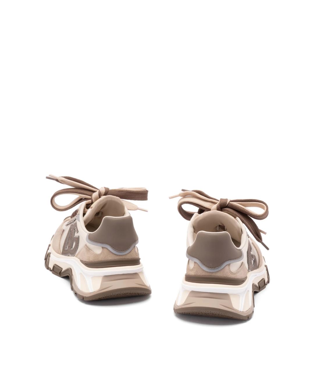 DOLCE&GABBANA Бежевые замшевые низкие кроссовки / кеды, фото 3