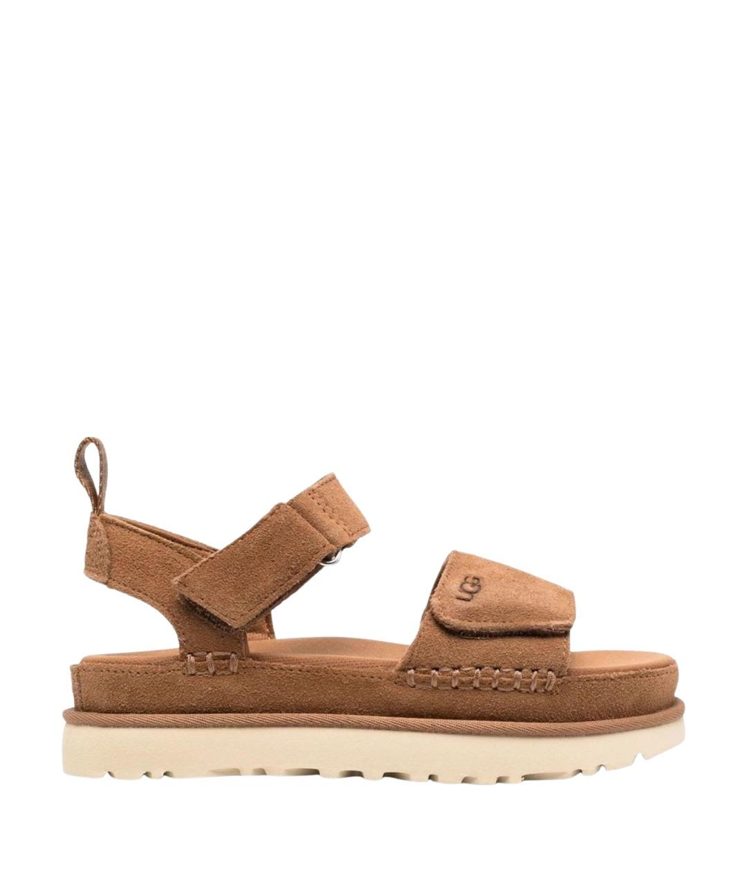 UGG AUSTRALIA Коричневые замшевые босоножки, фото 1