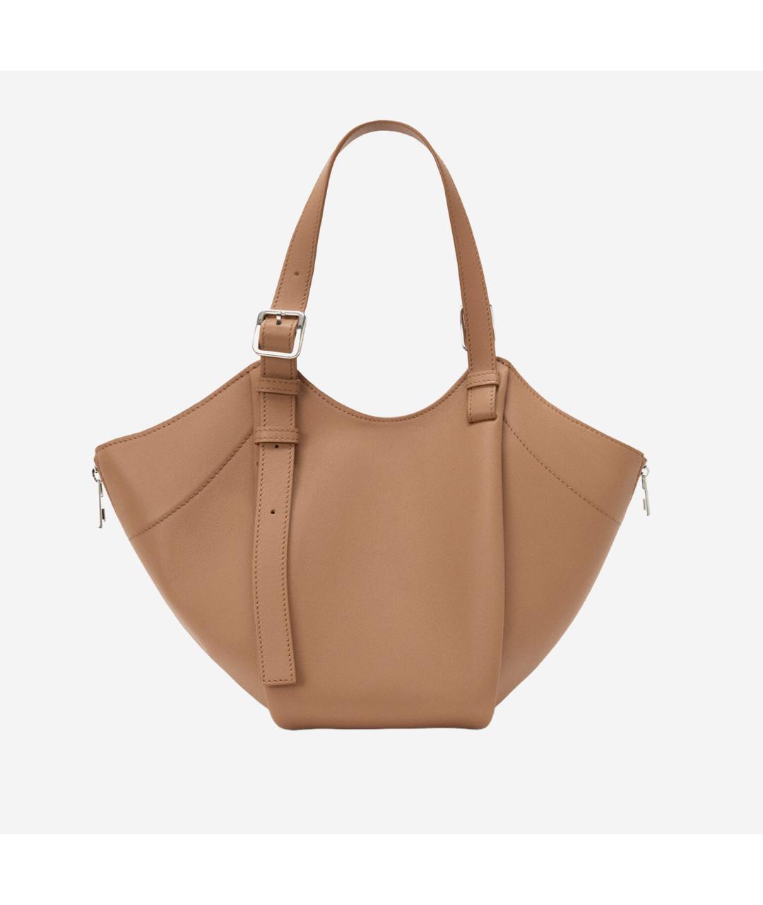 LOEWE Бежевая кожаная сумка тоут, фото 3