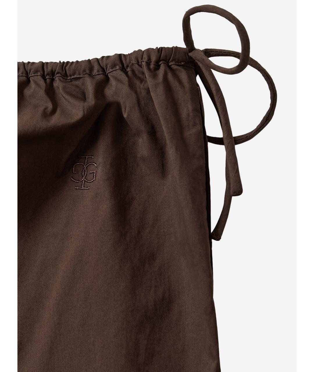 THE GARMENT Коричневые хлопковые прямые брюки, фото 3