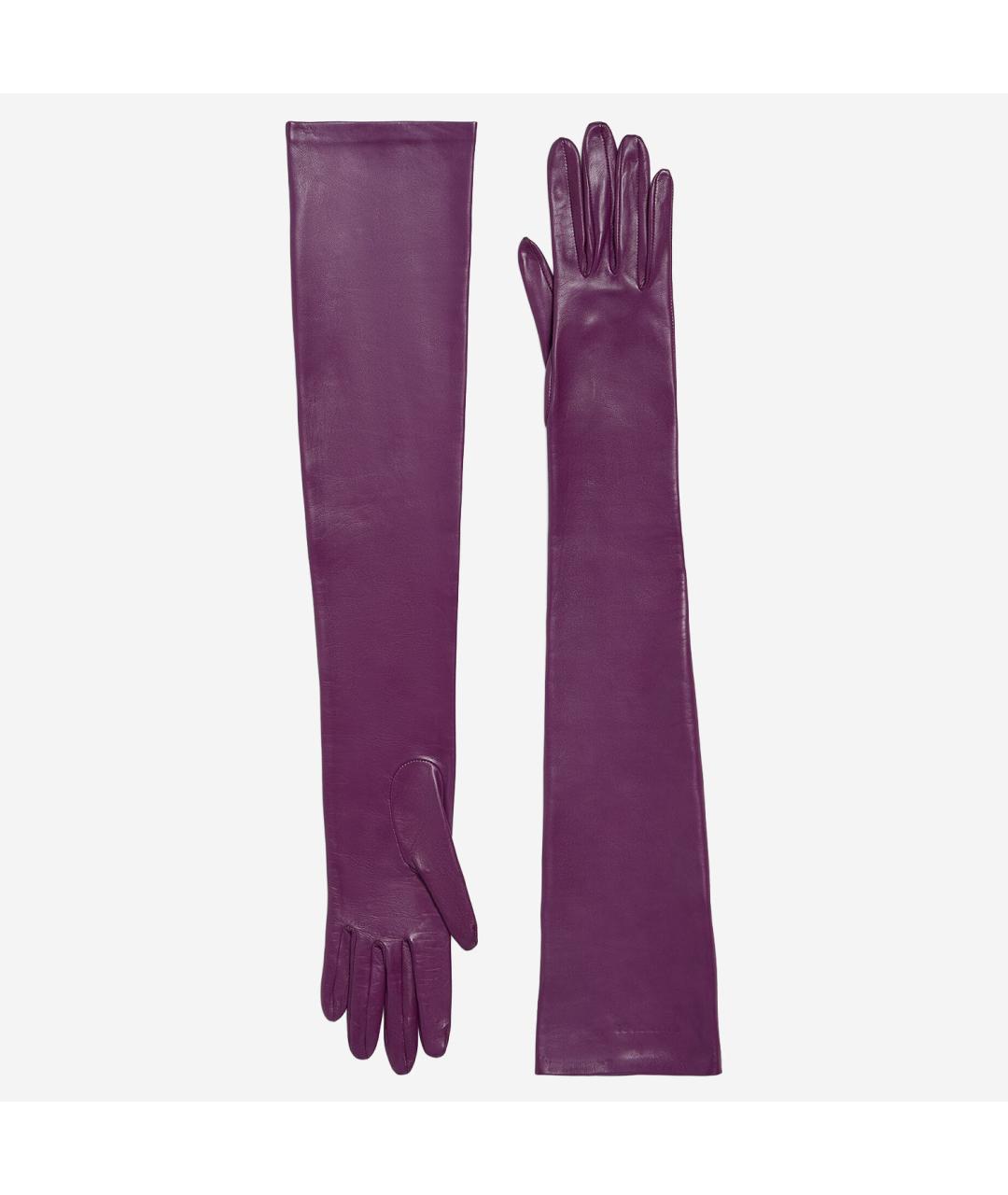 BALENCIAGA Фиолетовые кожаные перчатки, фото 3