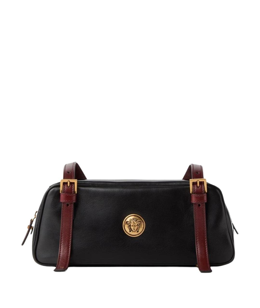 VERSACE Черная кожаная сумка через плечо, фото 1