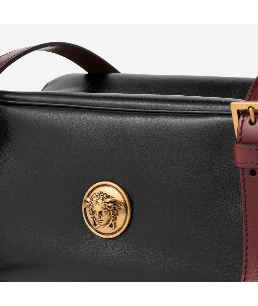 VERSACE Черная кожаная сумка через плечо, фото 4