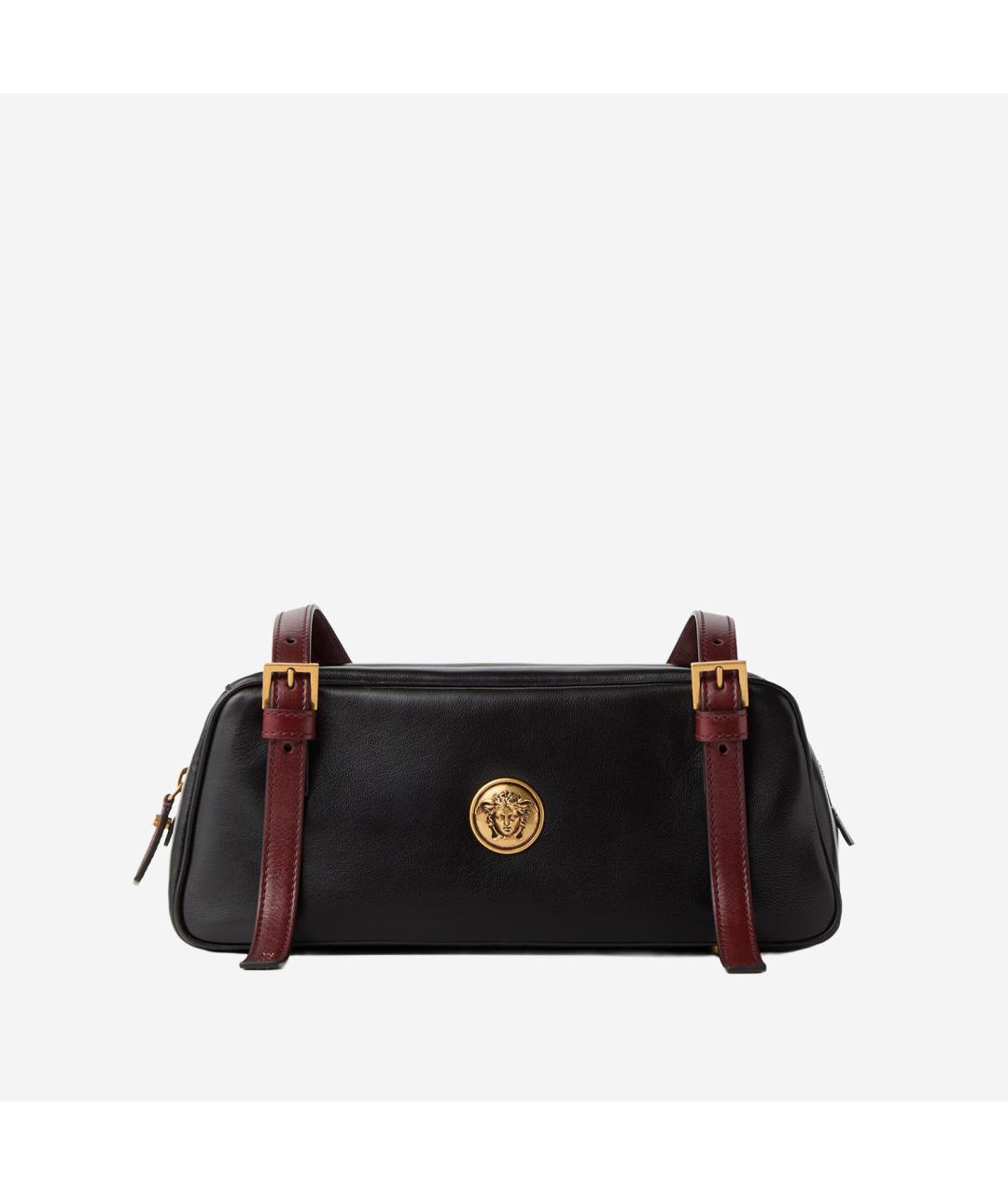 VERSACE Черная кожаная сумка через плечо, фото 5