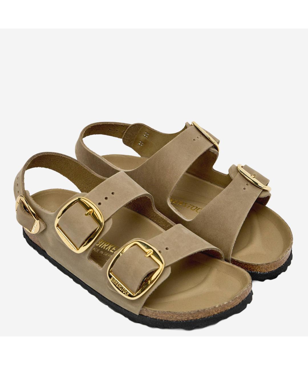 BIRKENSTOCK Бежевые кожаные сандалии, фото 2