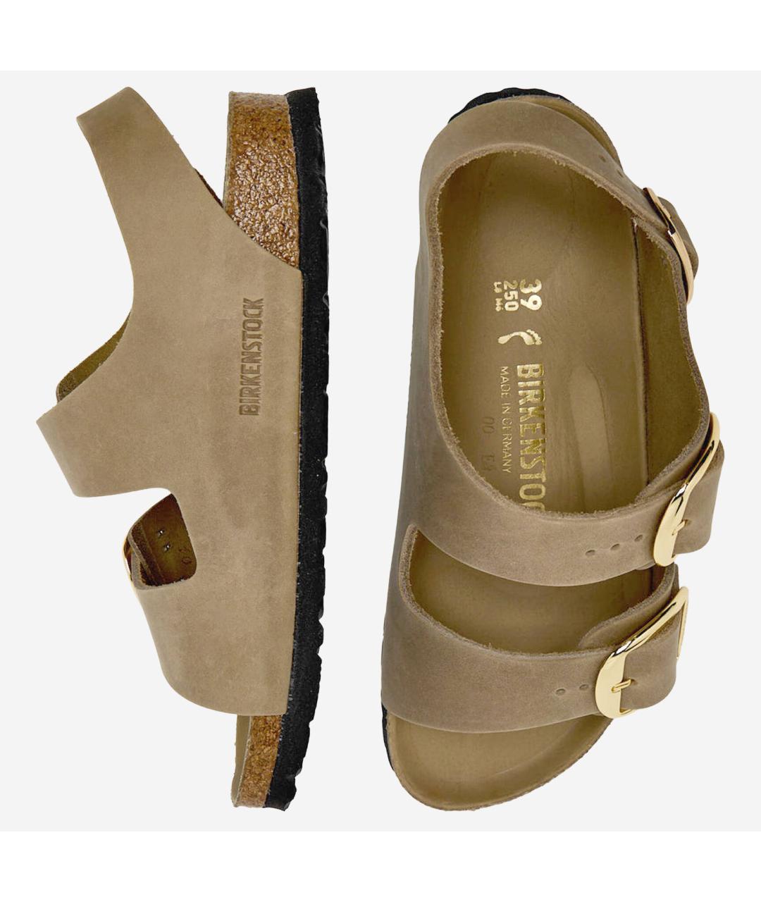 BIRKENSTOCK Бежевые кожаные сандалии, фото 3