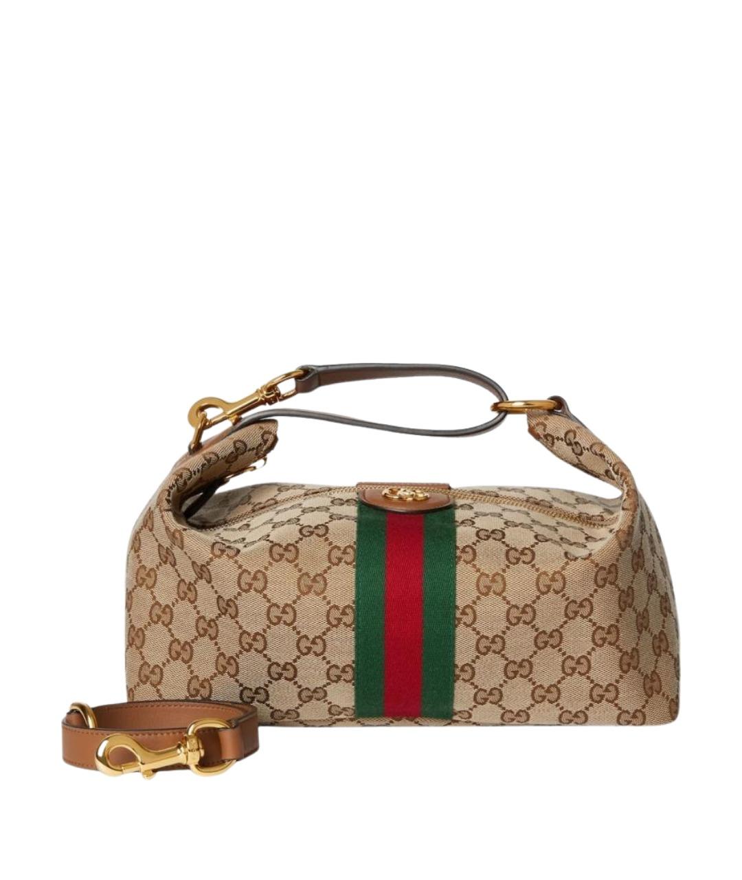 GUCCI Бежевая тканевая сумка через плечо, фото 1