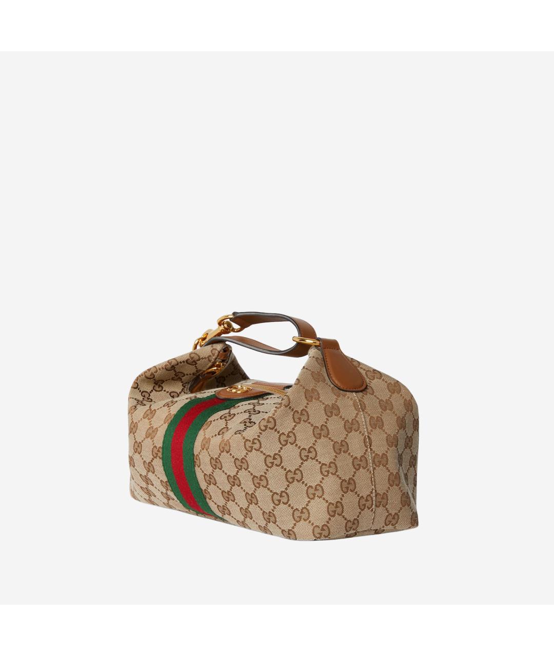 GUCCI Бежевая тканевая сумка через плечо, фото 2