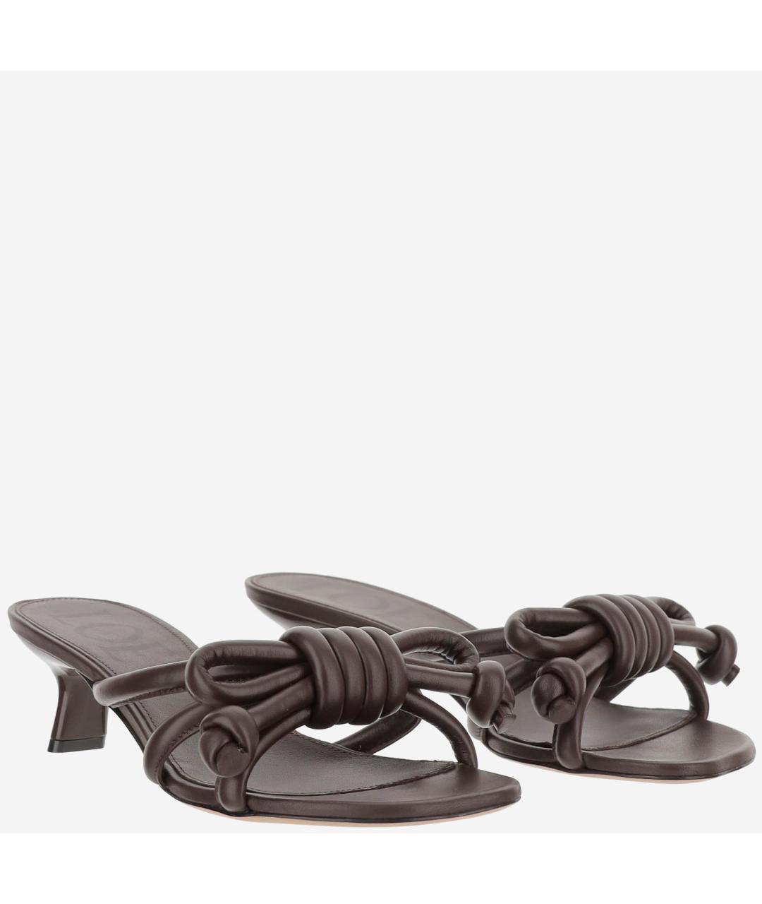 LOEWE Коричневые кожаные мюли, фото 2