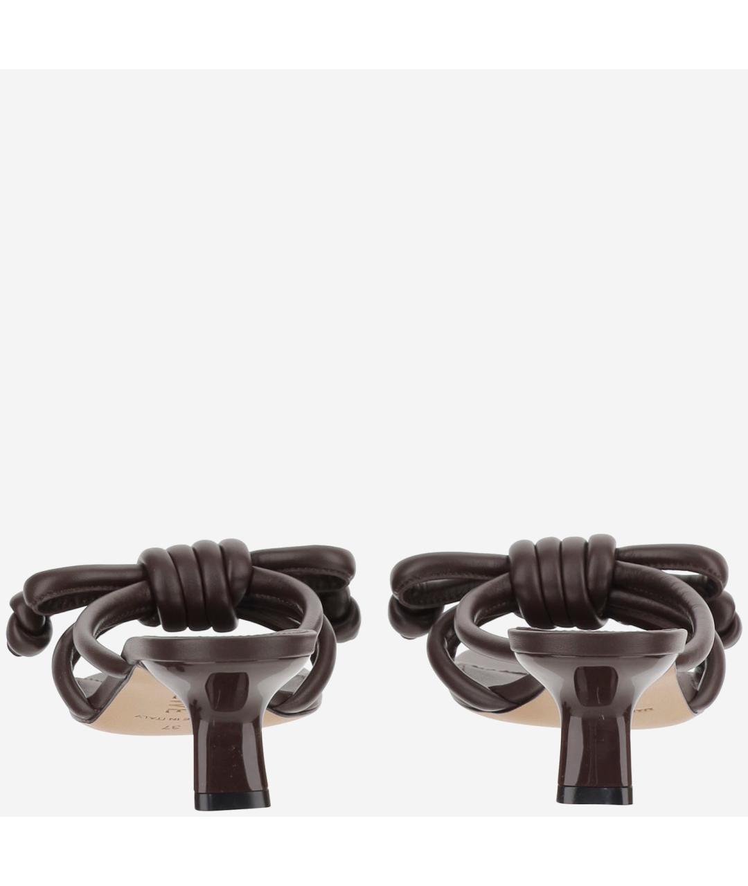 LOEWE Коричневые кожаные мюли, фото 3