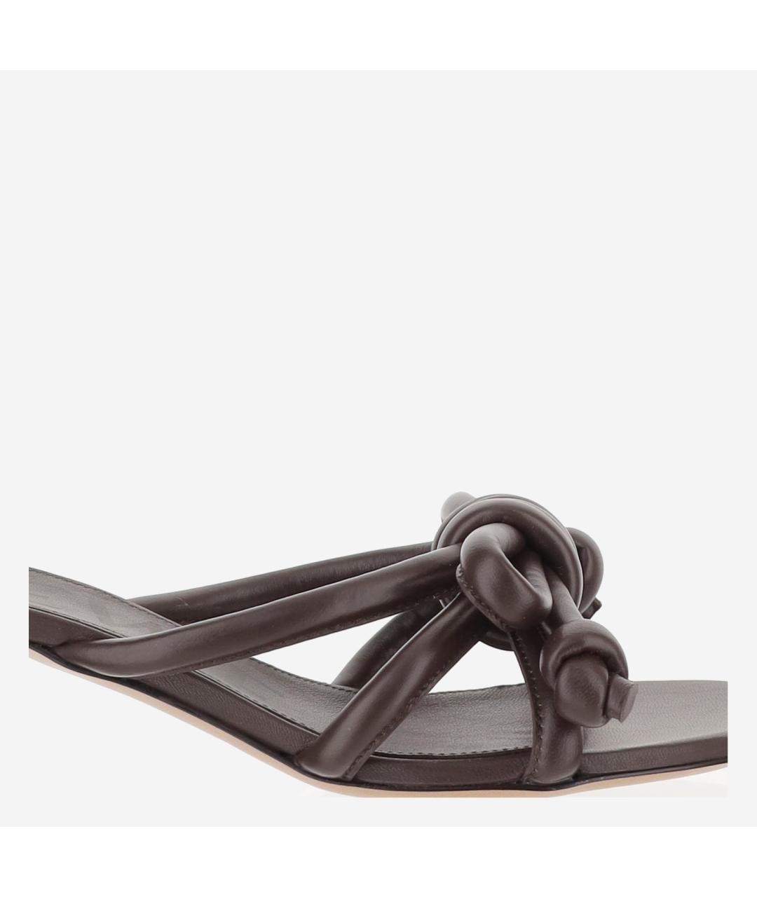 LOEWE Коричневые кожаные мюли, фото 4