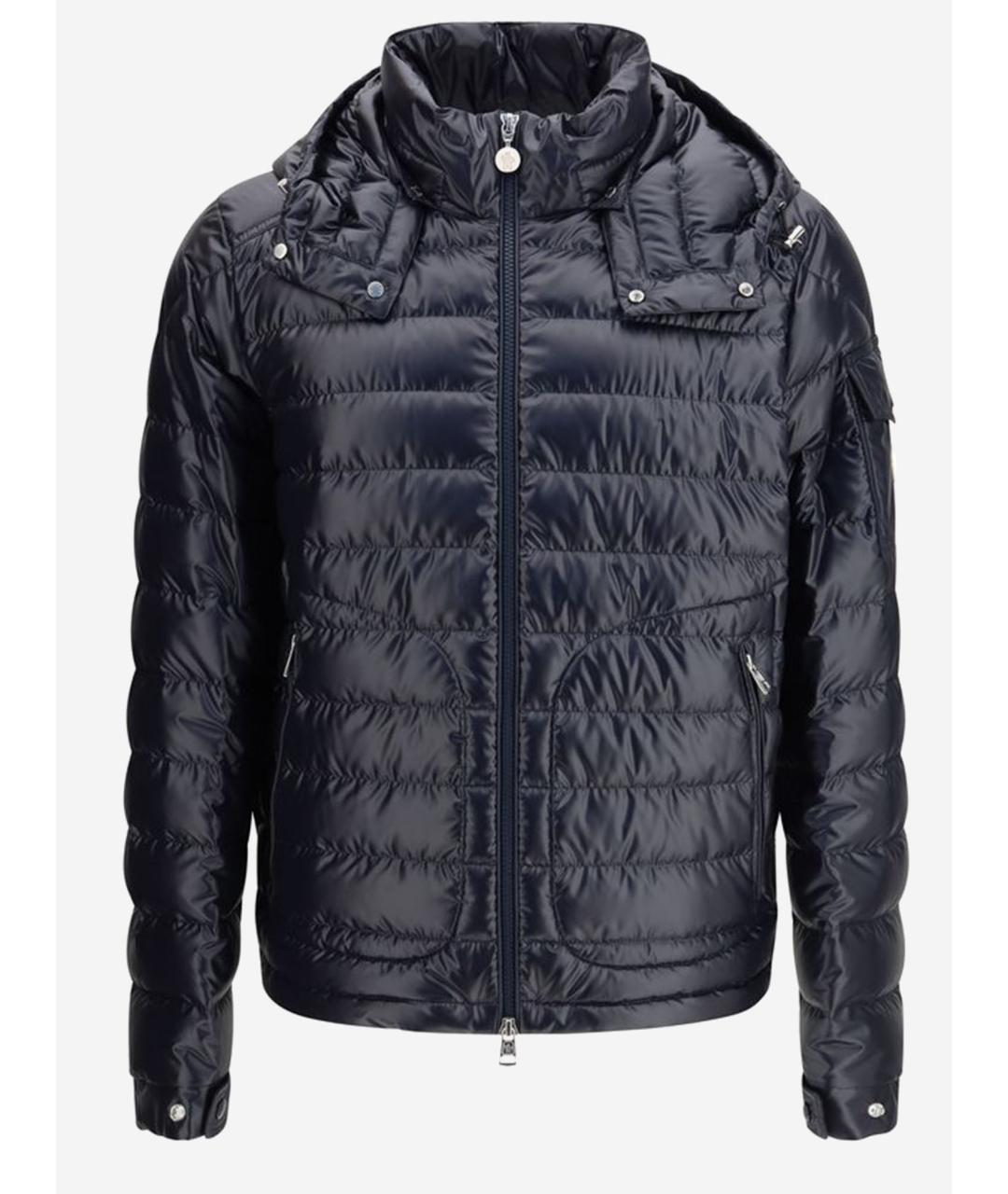 MONCLER Синяя полиэстеровая куртка, фото 4