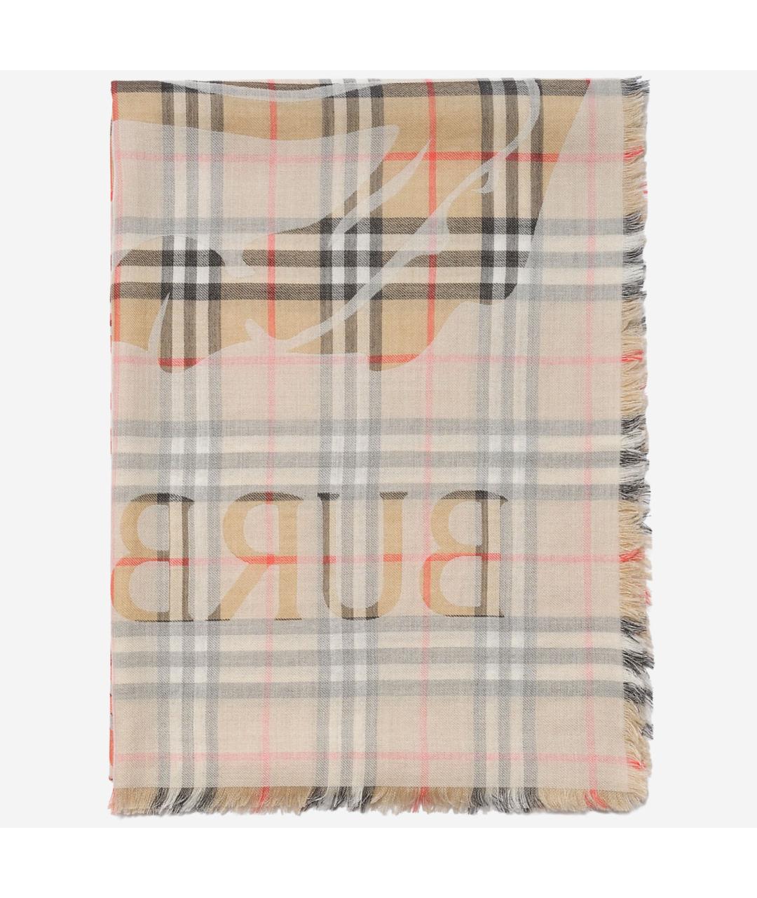 BURBERRY Бежевый шерстяной шарф, фото 2
