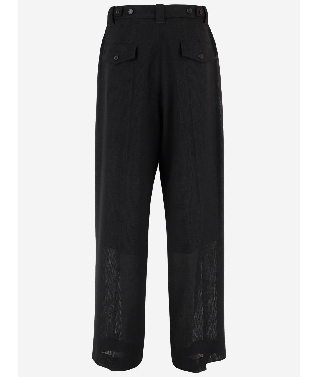 PHOEBE PHILO Черные полиэстеровые прямые брюки, фото 2