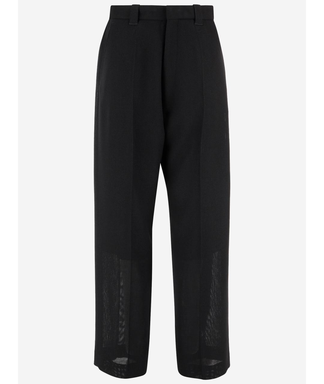 PHOEBE PHILO Черные полиэстеровые прямые брюки, фото 4