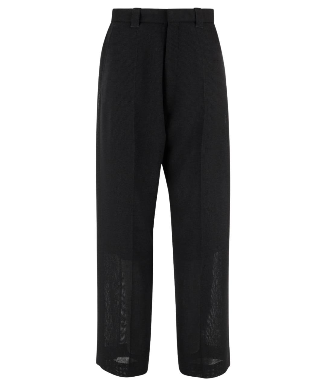 PHOEBE PHILO Черные полиэстеровые прямые брюки, фото 1