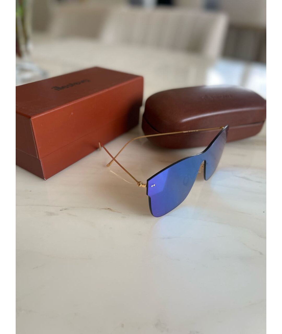 ILLESTEVA Голубые металлические солнцезащитные очки, фото 2