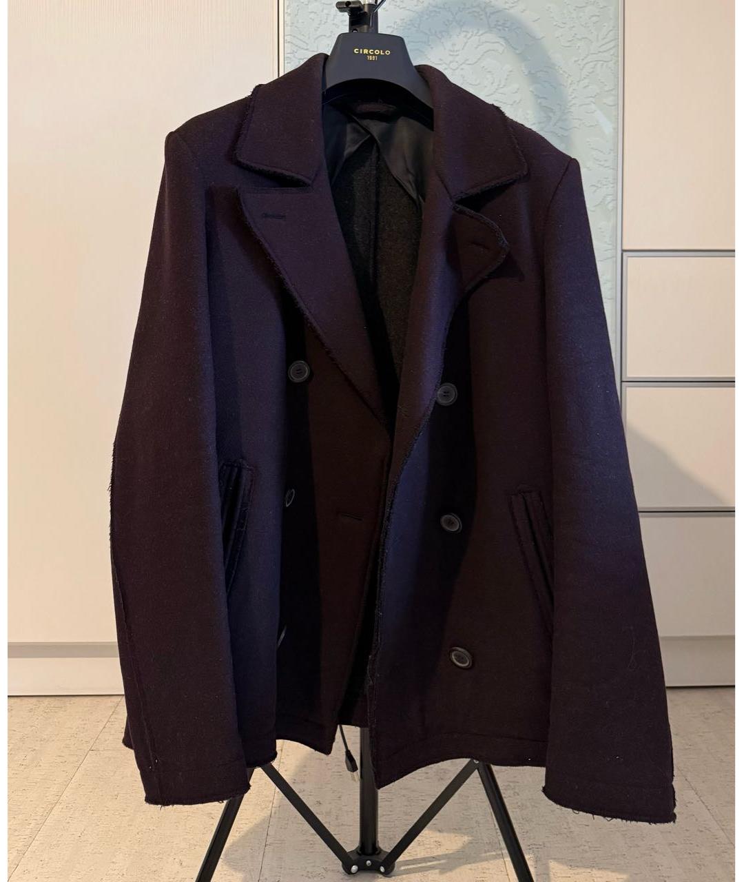 LANVIN Бордовое шерстяное пальто, фото 7
