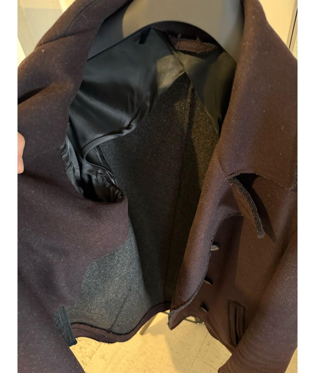LANVIN Бордовое шерстяное пальто, фото 6