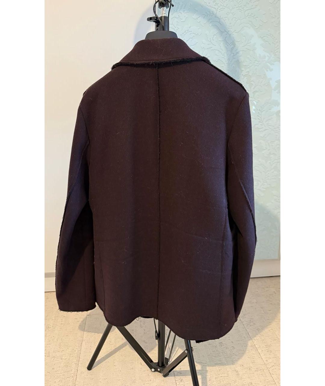 LANVIN Бордовое шерстяное пальто, фото 2