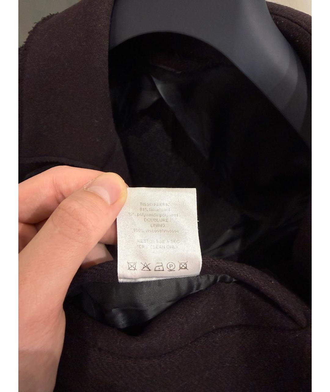 LANVIN Бордовое шерстяное пальто, фото 5