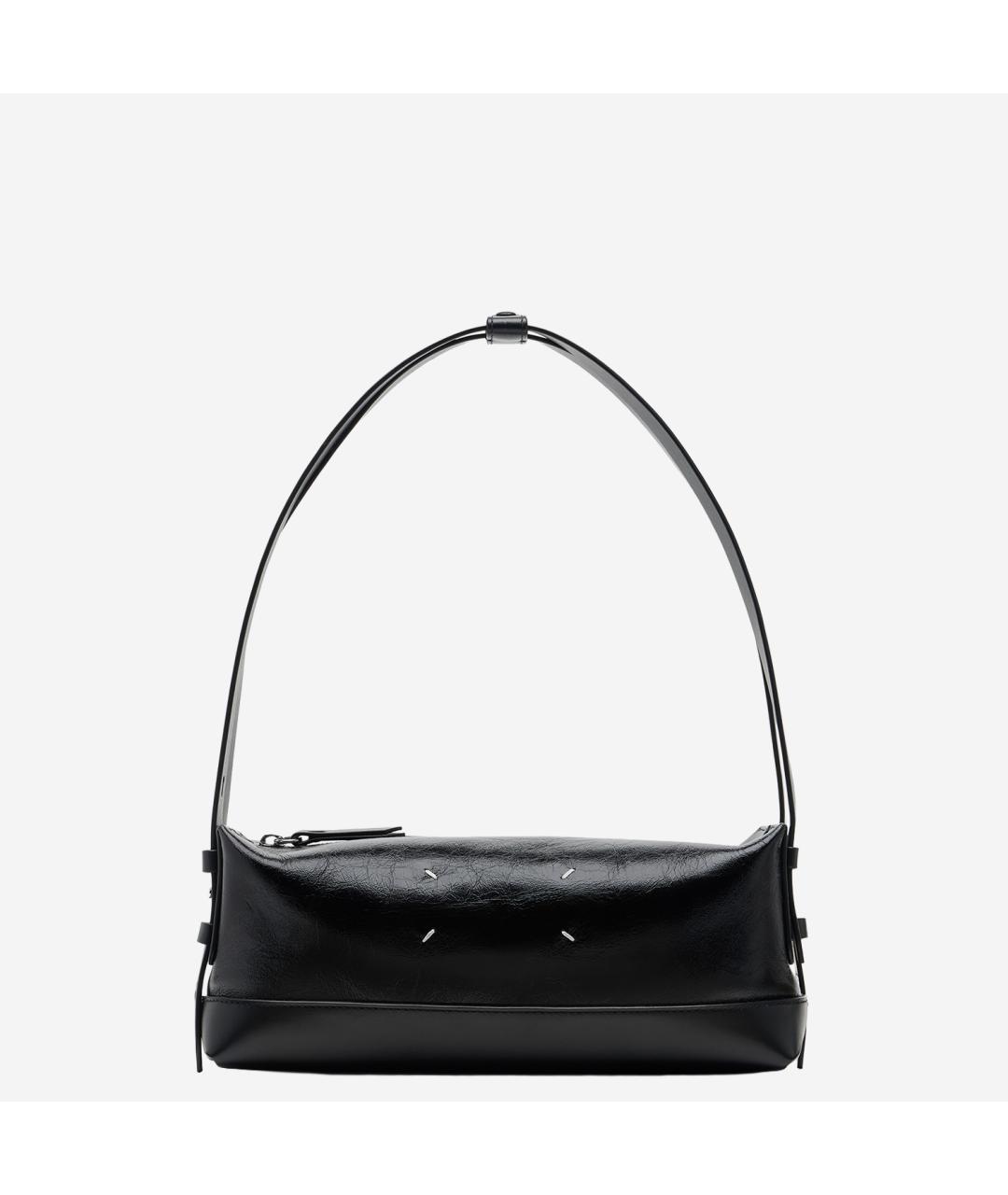 MAISON MARGIELA Черная кожаная сумка через плечо, фото 3