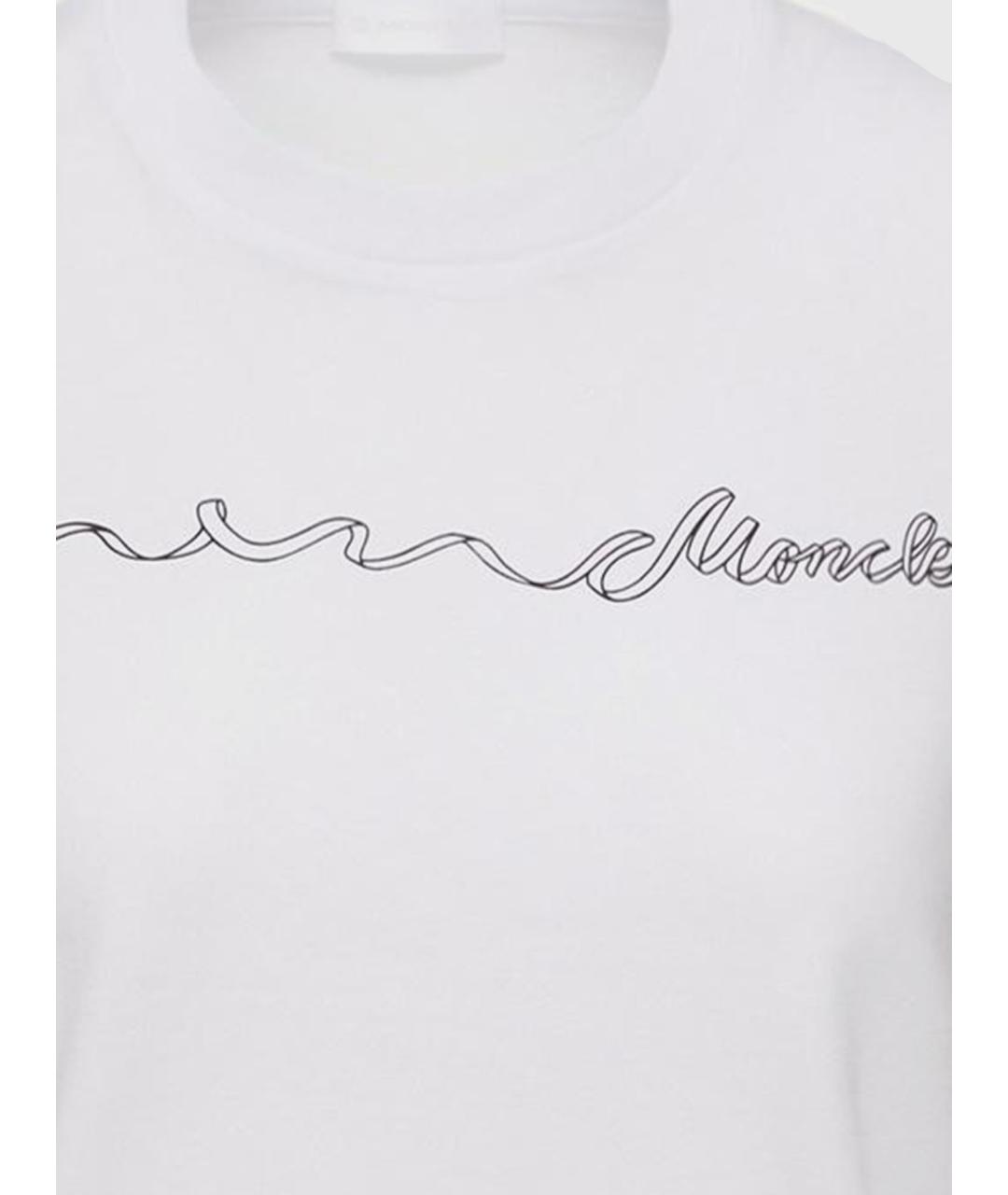 MONCLER Белая хлопковая футболка, фото 3