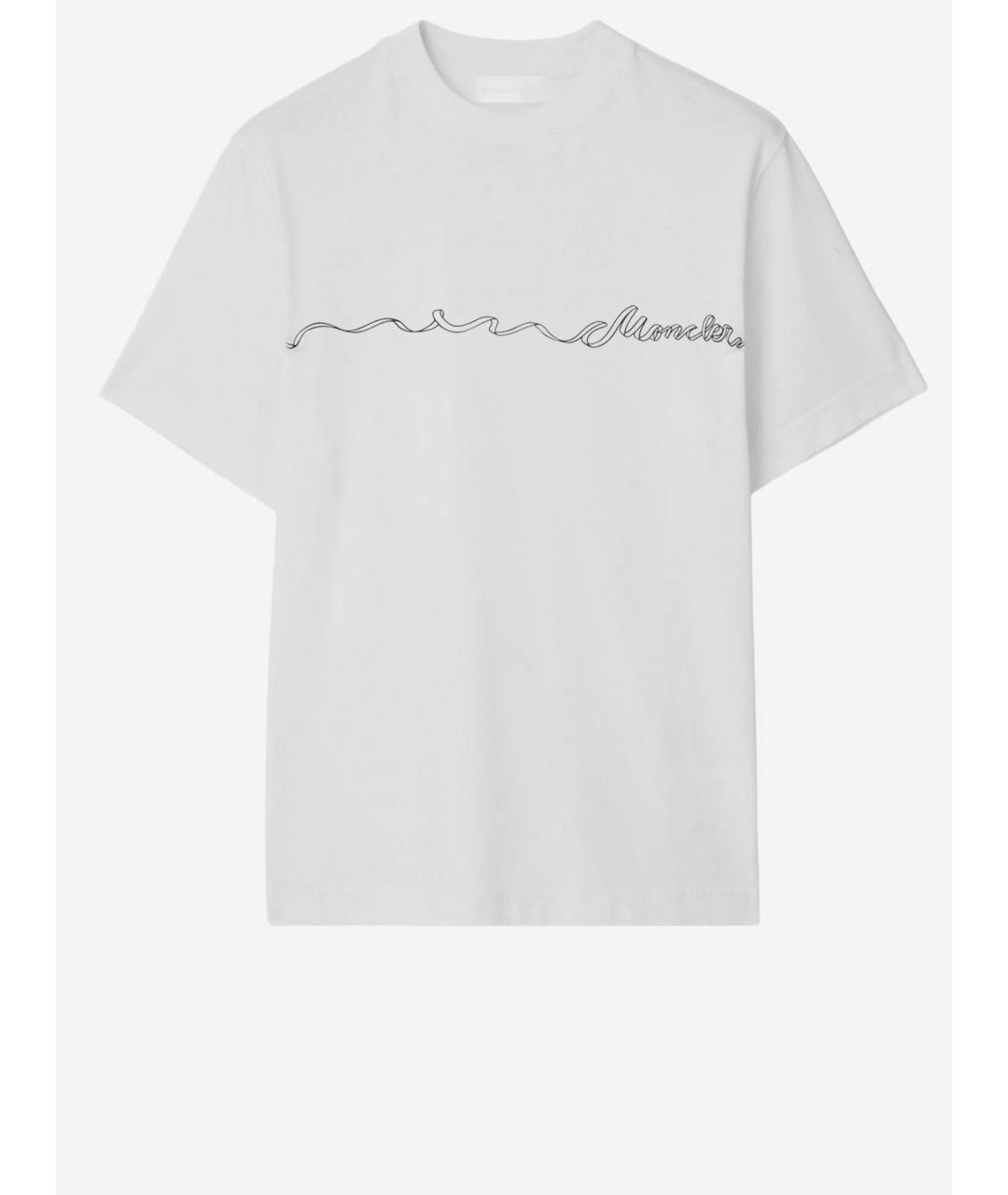MONCLER Белая хлопковая футболка, фото 4