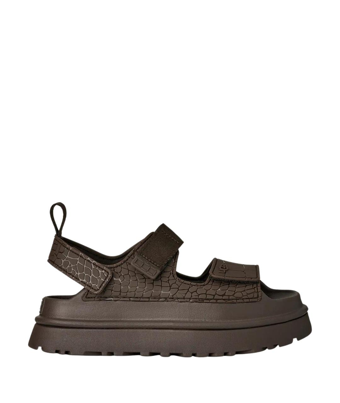 UGG AUSTRALIA Коричневые босоножки из искусственной кожи, фото 1