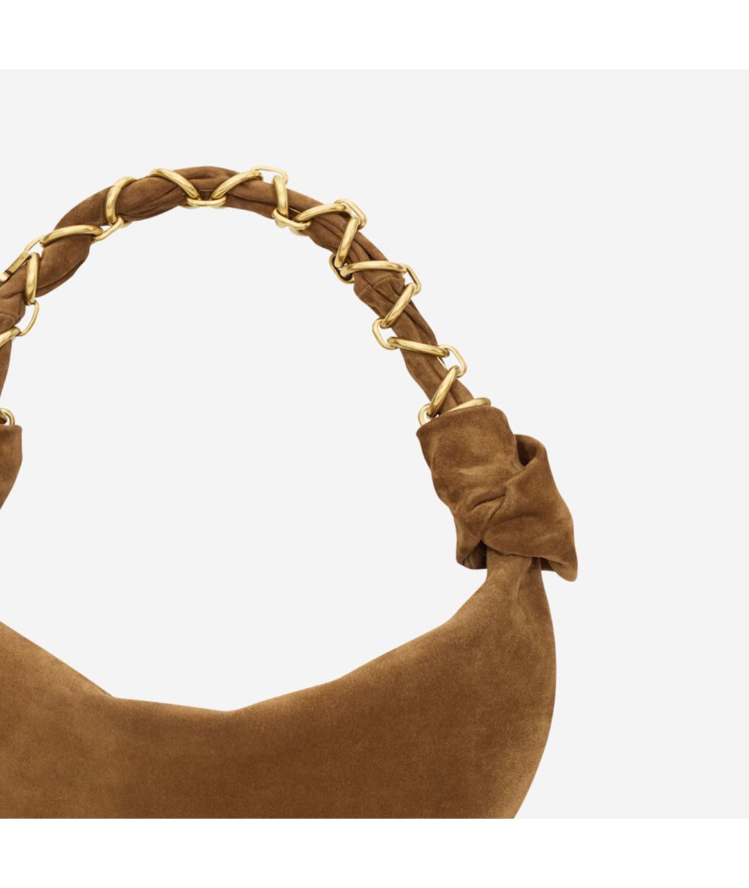 SAINT LAURENT Коричневая замшевая сумка через плечо, фото 4