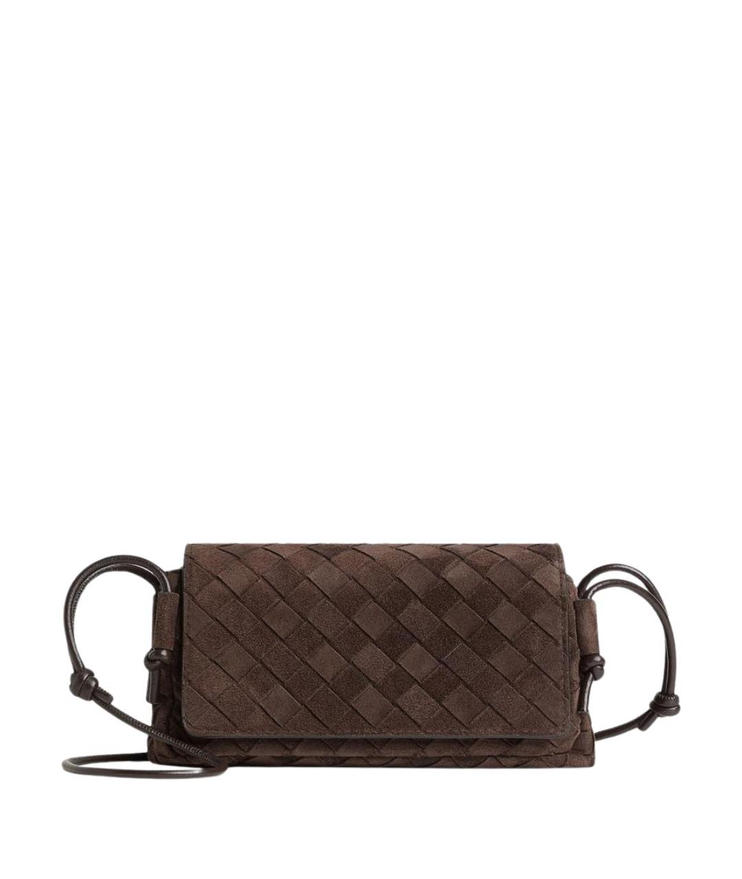BOTTEGA VENETA Коричневая замшевая сумка через плечо, фото 1