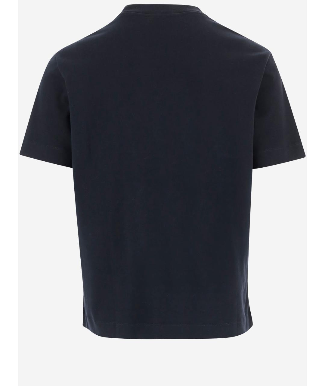 VINCE Темно-синяя хлопковая футболка, фото 2