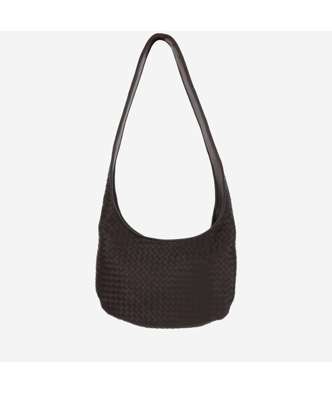 BOTTEGA VENETA Коричневая кожаная сумка на плечо, фото 4