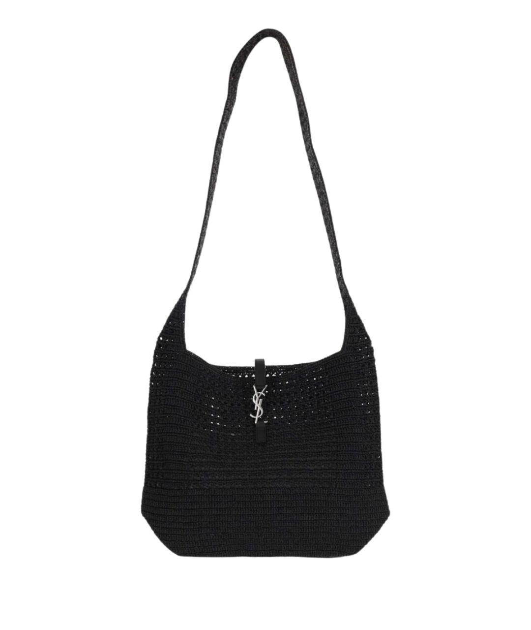 SAINT LAURENT Черная пелетеная сумка на плечо, фото 1