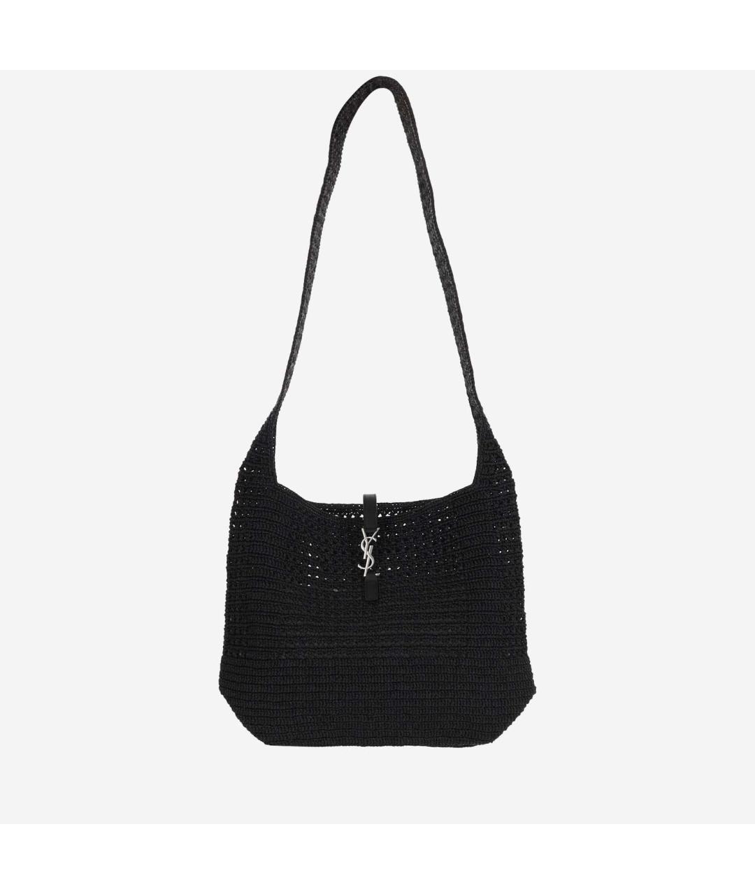 SAINT LAURENT Черная пелетеная сумка на плечо, фото 5